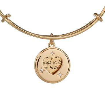 Alex + Ani Love and Heart Slider Charm Bangle