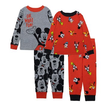 Disney Toddler Boys' Mickey Oh What Fun 4-Piece Pajamas