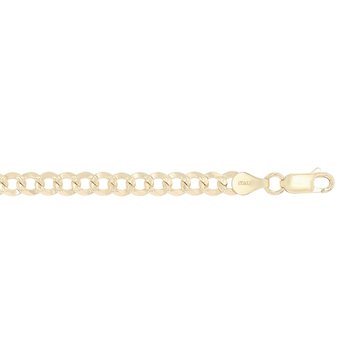 Curb Diamond Cut Pave Chain Necklace, 5mm