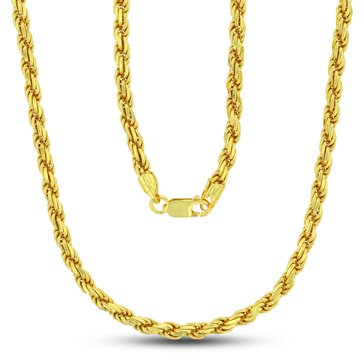 Rope Diamond Cut Chain Necklace, 5mm