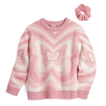 Wallflower Little Girls' Butterfly Sweater