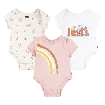 Levi's Baby Girls Shirring Bodysuit 3-Pack