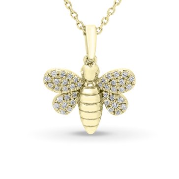 Minimalist Diamond Bee Pendant