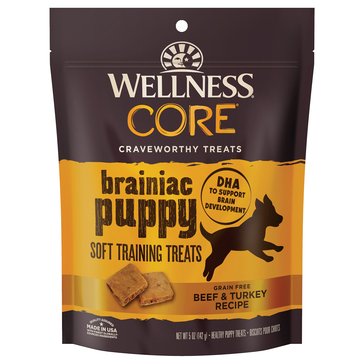 Wellness Core Brainiac Puppy Soft Training Grain Free Beef And Turkey Dog Treats