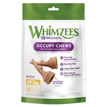 Whimzees Occupy Antler Natural Grain Free Medium Breed Dental Chews For Dogs