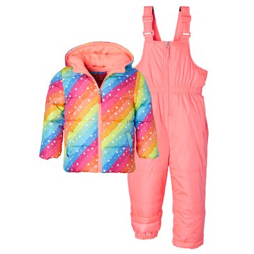 Pink Platinum Baby Girls Stars and Stripe Snowsuit