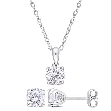 Sofia B. Created White Sapphire Earring and Pendant Set