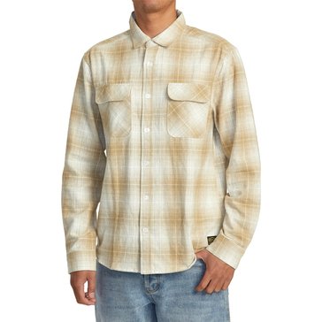 RVCA Men's Dayshift Flannel Plaid Long Sleeve Shirt