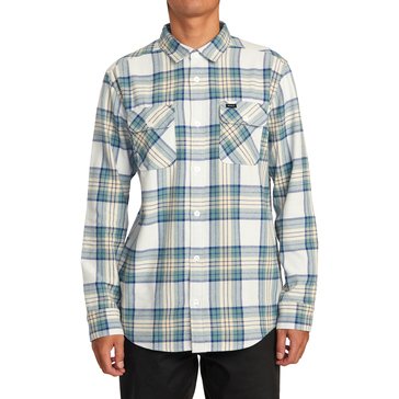 RVCA Men's That'll Work Flannel Plaid Long Sleeve Shirt