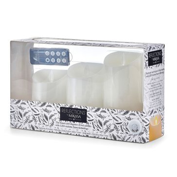 Mikasa 3-Piece Realistic LED Wax Pillar Set