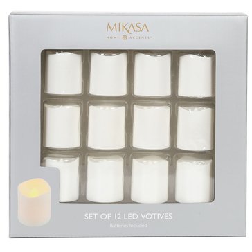 Mikasa Basic LED Plastic Votive, Set of 12