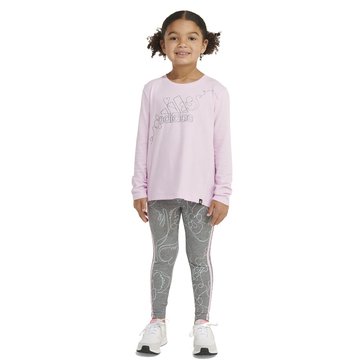 Adidas Little Girls' Contour Script Legging Sets