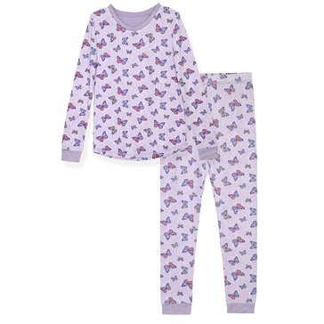 Sleep On It Big Girls' Tight Fit Butterfly 2-Piece Sets