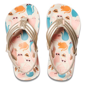 Reef Toddler Girls' Little Ahi Cool Cats Sandal