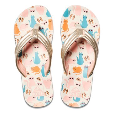 Reef Little Girls' Ahi Cool Cats Flip Flop