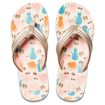 Reef Big Girls Kids Ahi Cool Cats Flip Flop