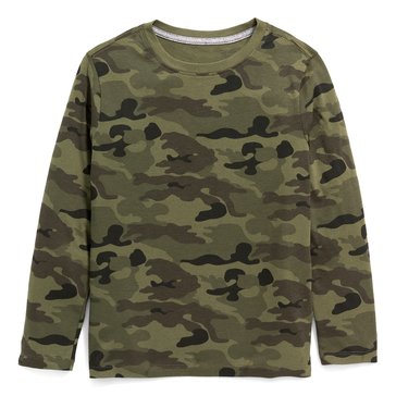 Old Navy Big Boys Long Sleeve Softeset Camo Tee