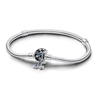 Pandora Moments Sparkling Moon Snake Chain Bracelet