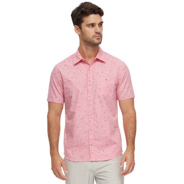 Flag & Anthem Men's Short Sleeve Apex Palm Tree Print Slub Shirt