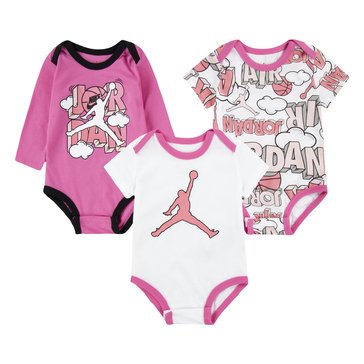 Jordan Baby Girls Air Comic Bodysuits 3-Pack