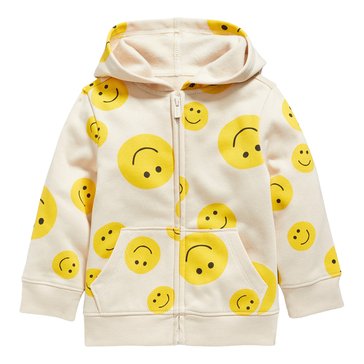 Old Navy Baby Boys Smiley Print Zip Font Hoodie