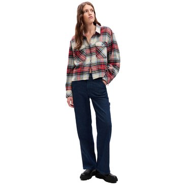 Gap Women's Cropped Flannel Plaid Shirt