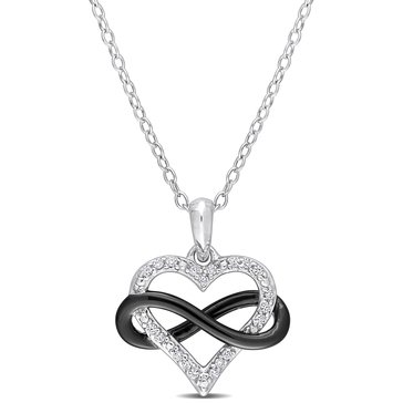 Sofia B. 1/5 cttw Cubic Zirconia Infinity Heart Pendant Necklace