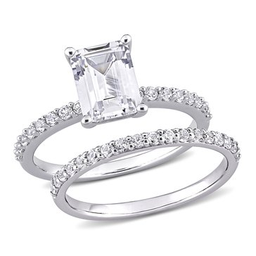 Sofia B. 2 3/4 cttw Created White Sapphire Engagement Ring Set