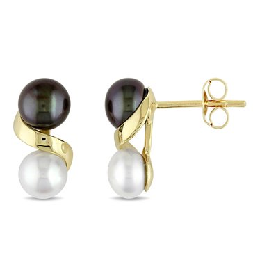 Sofia B. Freshwater Cultured Black White Pearl Earrings