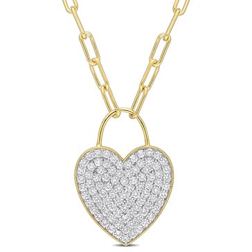 Sofia B. 4 1/2 cttw Created White Sapphire Heart Pendant Necklace