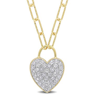 Sofia B. 1 1/8 cttw Created White Sapphire Heart Pendant Necklace