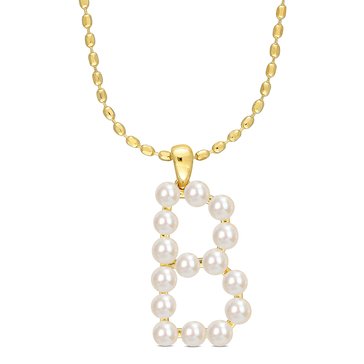 Sofia B. Freshwater Cultured Pearl Initial Pendant