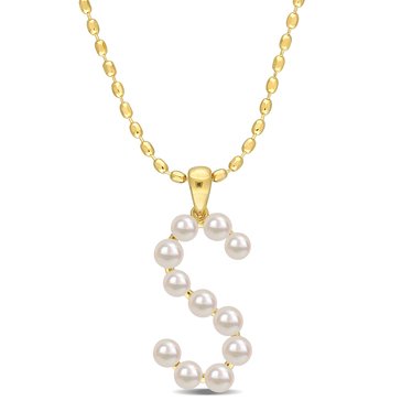 Sofia B. Freshwater Cultured Pearl Initial Pendant