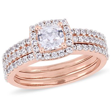 Sofia B. 1 1/2 cttw Created White Sapphire Bridal Ring Set
