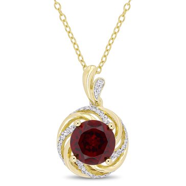 Sofia B. 1/100 cttw Diamond and 2 1/7 cttw Garnet White Topaz Pendant