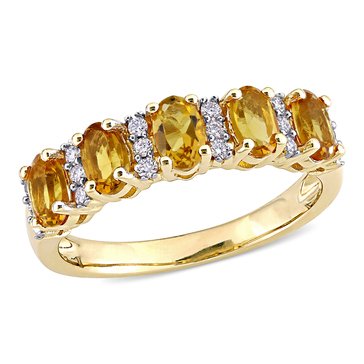 Sofia B. 1/6 cttw Diamond and 1 1/5 cttw Citrine Ring