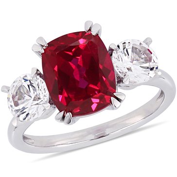 Sofia B. 6 1/10 cttw Created Ruby and Created White Sapphire Ring