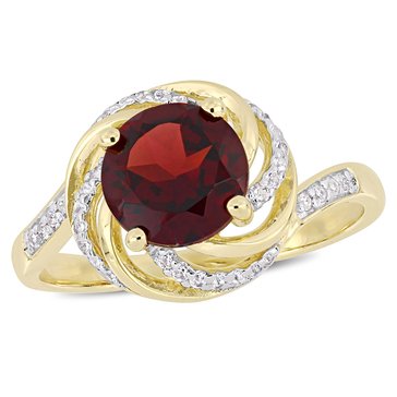 Sofia B. 1/25 cttw Diamond and 2 1/7 cttw Garnet White Topaz Ring