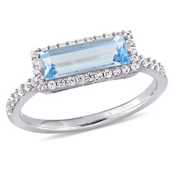 Sofia B. 1 7/8 cttw Sky Blue Topaz and White Sapphire Ring