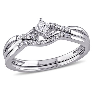 Sofia B. 1/5 cttw Princess Cut Diamond Crossover Bridal Set