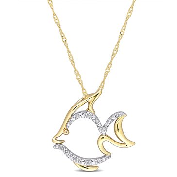 Sofia B. 1/20 cttw Diamond Fish Pendant