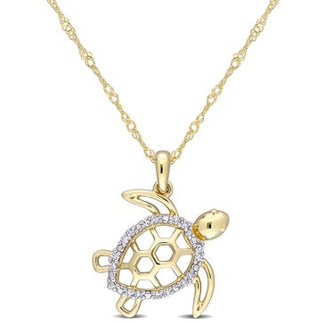 Sofia B. 1/20 cttw Diamond Sea Turtle Pendant
