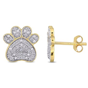 Sofia B. 1/5 cttw Diamond Dog Paw Stud Earrings