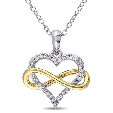 Sofia B. 1/10 cttw Diamond Infinity Heart Necklace
