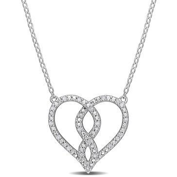 Sofia B. 1/10 cttw Diamond Entwined Heart Necklace