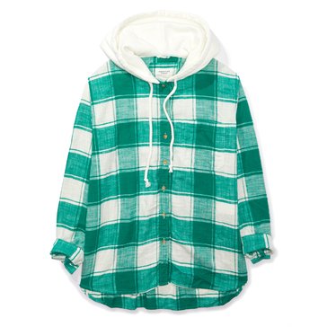 AE Women's Oversized Plaid Hoodie