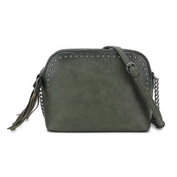 DS Bags Triple Compartment Satchel with Crossbody Strap