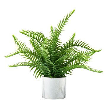 Elements Plants Artificial Fern in Marble Pot