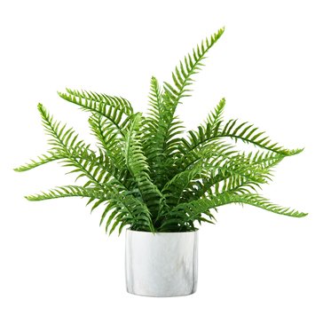 Elements Plants Artificial Fern in Marble Pot