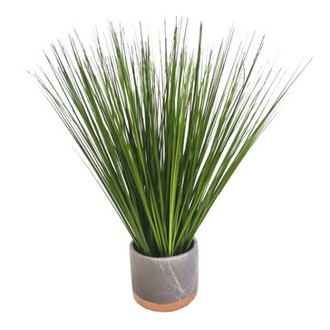 Elements Plants Artificial Grass in Marble Pot